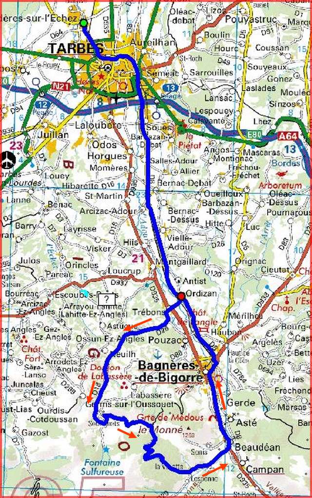 Parcours velos cols hautes Pyrenees Col du Couret