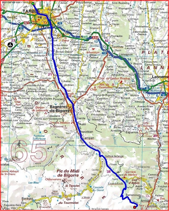 Parcours velos cols hautes Pyrenees Hourquette d'Ancizan